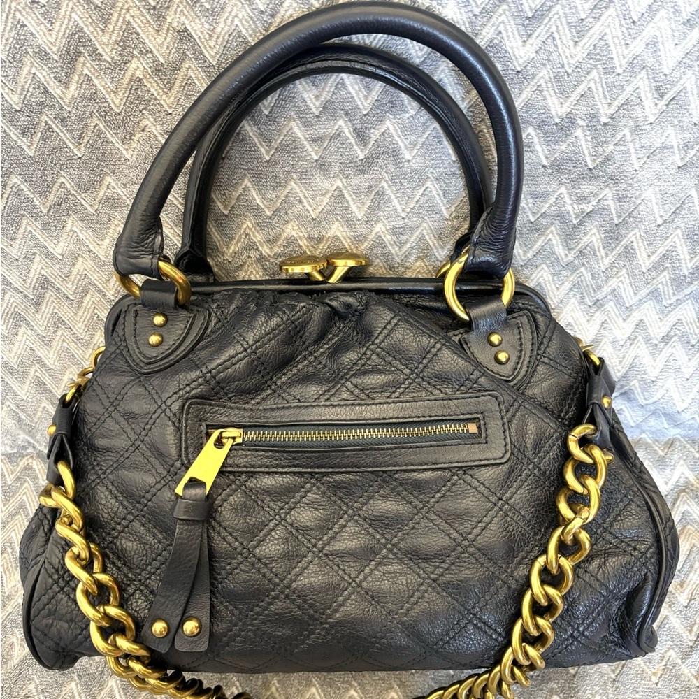 Marc Jacobs Stam Quilted Navy Leather Bag